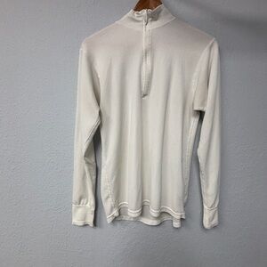 Lands' End Men's M 3/4th’s Zip White Under Sweater. Exclnt Cndtn- Elegant!